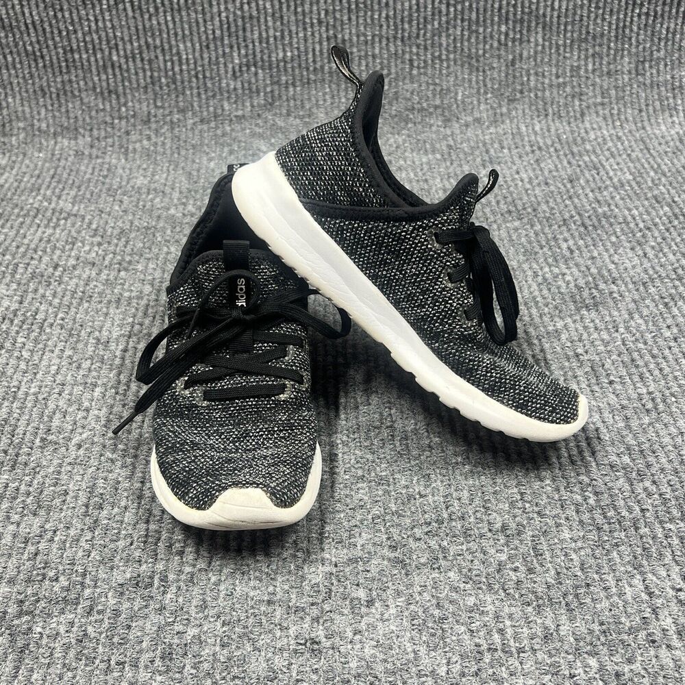 Adidas Tennis Shoes Womens 5.5 Cloudfoam Black Running Walking Sneakers Lace Up
